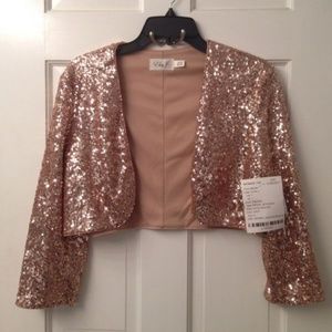 Champagne gold sequin jacket bolero